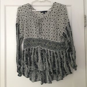flowy patterned long sleeve